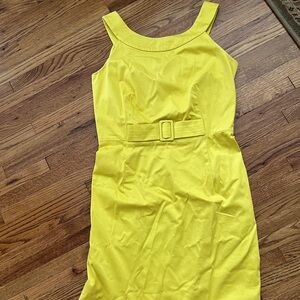 Calvin Klein yellow dress.